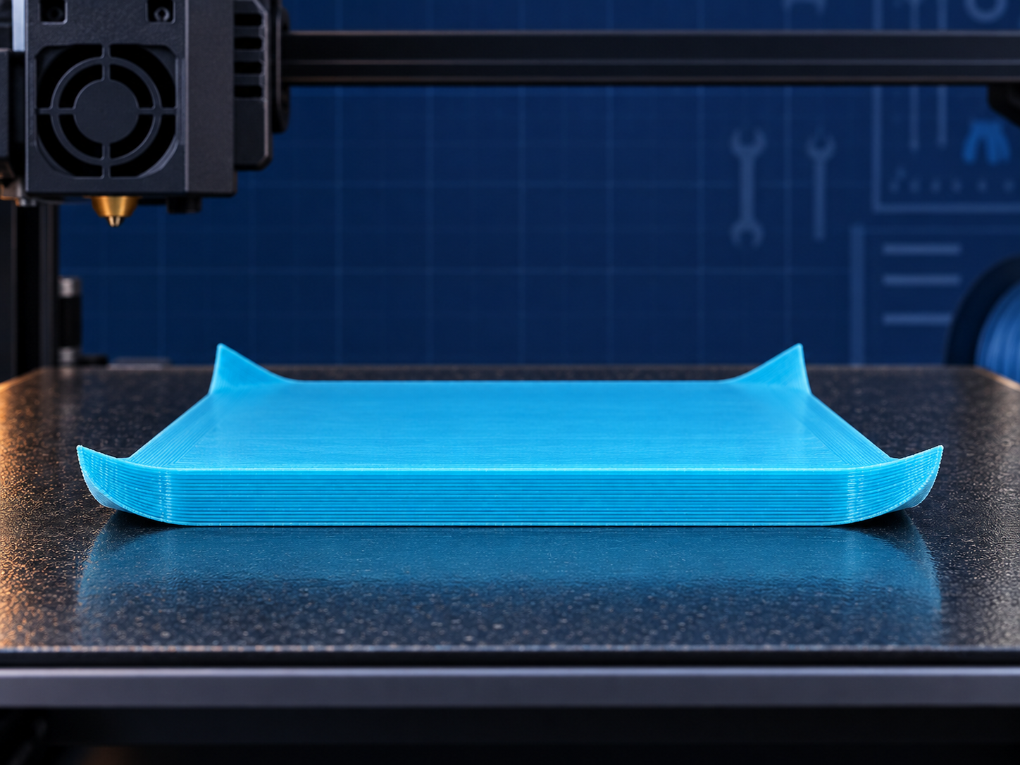 3D baskıda warping ve köşe kalkması örneği